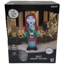 Gemmy Nightmare Before Christmas 5’ Sally w/ Wreath Inflatable LED Lights Up NEW picture
