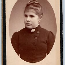 c1890s Colmar, France Cute Young Lady Woman CdV Photo Card J Baur H29 picture