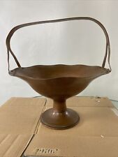 Vintage Jos Heinrichs Copper Handled Basket 13” Pure Copper New York LARGE picture
