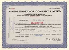 Mining Endeavor Company Limited - Foreign Stock Certificate - Foreign Stocks picture