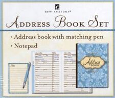 Blue Floral Address Book Set with Matching Pen & Notepad, New Seasons, Sealed picture