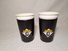 Vintage 1988 MLB Pittsburg Pirates Black Padded Insolated Cup Set Lot of 2 picture