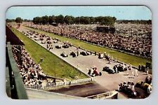 Indianapolis IN-Indiana, 500 Mile Speedway, Lined Up, Vintage c1951 Postcard picture