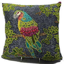 Parrot Beaded Pillow Green Blue Tropical Hacienda New NWT 14x14 picture