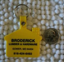 Broderick Lumber Hardware Gower Missouri Yellow Keychain Key Ring #26800 picture