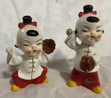 Unusual Baseball Players Chinese Japan Salt and Pepper Shakers Vintage UTAH? picture