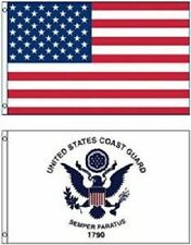 Wholesale Combo LOT 4' X 6' USA AMERICAN & US Coast Guard 2 FLAG Banner 4x6 picture