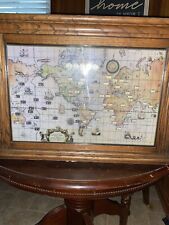 Vintage 1959 HOWARD MILLER WORLD TIME CLOCK Lighted Wall Shelf Multi Time Zones picture