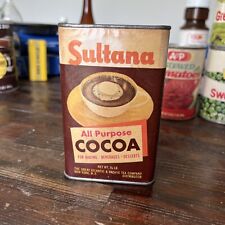 Vintage VERY RARE SULTANA COCOA  1 LB. Cardboard Metal Lid Container NEVER USED picture