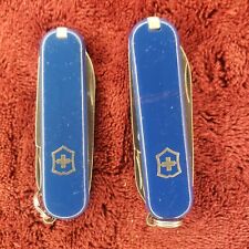Victorinox Lot of two 2 Swiss Army Classic Pocket Knife Blue picture