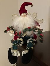 Mark Roberts Style 15”Fairy Elf Santa with Christmas Garland Poseable Hanging picture