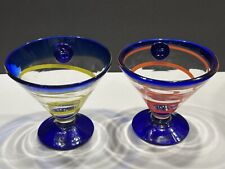 2 Kosta Bota Handblown Royal Caribbean Martini Dessert Glass - Swirl Design EUC picture