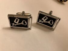 vintage esate key cuff links picture