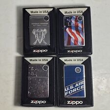 LOT OF 4 ZIPPO LIGHTERS  MADE IN U.S.A. IN BOX UNUSED  picture