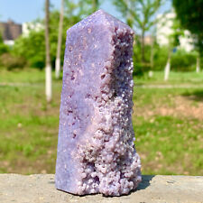 303G  Natural Purple Grape Agate Chalcedony Crystal energy tower reiki healing picture