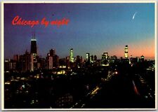 Postcard: Chicago's Picturesque Night Skyline A117 picture
