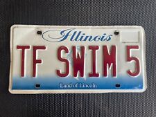 ILLINOIS Vanity Personalized License Plate TF SWIM 5 SWIMMING SWIMMER picture