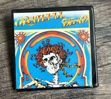 Grateful Dead Button Pin Skull and Roses Vintage 1980s 2” Square UK picture