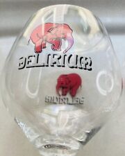 Delirium Signature Trunk Stemmed Chalice Glasses Barware Pink Elephant Set of 2 picture