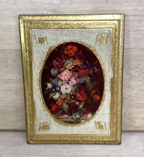 Vintage Florentine Wooden Plaque Made in Italy Wall Decor Approx. 8