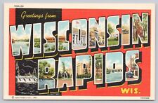 Wisconsin Rapids Wisconsin, Large Letter Greetings, Vintage Postcard picture