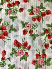 🍓VERY RARE🍓 - Vintage Strawberry Dimity, Leno Weave Fabric (semi sheer) picture