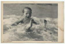 Don't Worry, Vintage Postcard, Bathing Baby, Dresden-German Print, 1950s picture