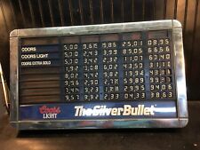 Vtg. Coors Lite  Price Menu Board Silver Bullet Sign 32.5 x 19x 3in Bar Sign picture