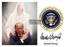 PRESIDENT DONALD TRUMP JESUS HOVERING PRESIDENTIAL SEAL AUTOGRAPHED 4X6 PHOTO picture