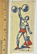 Vintage 1900s Cracker Jack Bodybuilder Weightlifter Temporary Tattoo Prize picture