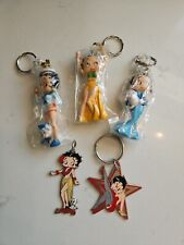 Vintage Lot of 5 BETTY BOOP Keyrings Key Chains LOT picture