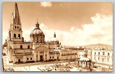 Postcard Cathedral & Square, Guadalajara, Jalisco, Mexico RPPC N123 picture