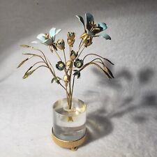 Jane Hutcheson Gorham Metal Fleurs des Siecles Metal Flowers w/ Lucite Base Blue picture