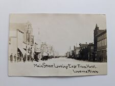 Vintage Real Photo Postcard RPPC Main Street Looking East Hotel Luverne ME. P3 picture