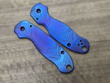 Flamed TOPO engraved Titanium Scales for Spyderco Para 3 picture