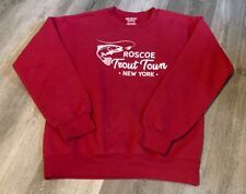 RARE Vintage Roscoe NEW YORK USA Sweatshirt Trout Town Catskills Upstate - AS IS picture