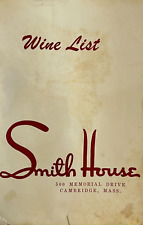 Cambridge Massachusetts Vintage Wine Menu Smith House Wine List Cocktails 1950's picture