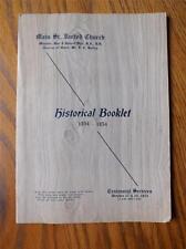 HISTORICAL BOOKLET MAIN ST. UNITED CHURCH CANADA 1854-1954 REV J. ROBERT WATT picture