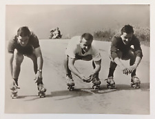 1967 Inzell Bavaria Germany West German Ski Jumpers Roller Skating Press Photo picture
