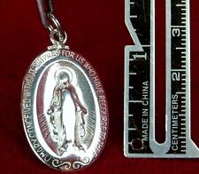 Carmelite Nun's Sterling Catherine Labouré Catholic Miraculous Medal Pendant picture