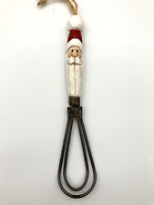 Midwest of Cannon Falls Eddie Walker Santa Metal Whisk Ornament Carved Resin picture