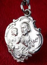 Carmelite Nun’s Vintage Guardian Angel Gabriel St. Joseph & Jesus Sterling Medal picture