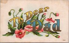 c1910s FATHER'S DAY Large Letter Embossed Postcard 