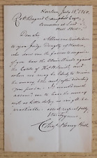 1850 HANDWRITTEN LETTER...THE FAMOUS HARLEM NEW YORK LAWYER CHARLES HENRY HALL picture