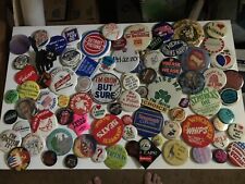 VINTAGE 271 PIN BACK BUTTONS LOT OF 3 TABLES FULL FOR PICTURES 70's 80's 90's picture