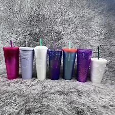 Starbucks Tumblers Studded Pearl Scalloped Grid Jelly Incandescent Lot Of 7 picture