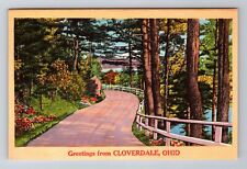 Cloverdale OH-Ohio, General Greetings Road, Antique, Vintage Souvenir Postcard picture