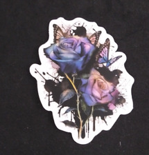 Purple Roses With Butterflies Sticker 2.5