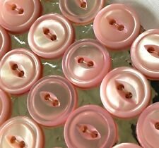 Vintage Buttons - 24 Genuine Mother of Pearl Pink 2-hole 9/16