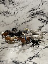 Vintage Schleich Horses & Foals Lot Of 11 Figures + 1 Human Cowboy picture